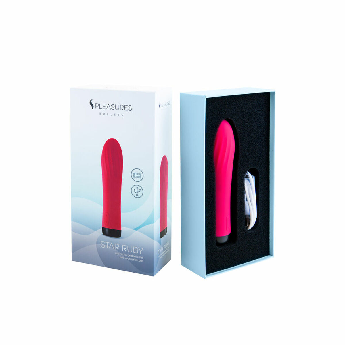 Kogel Vibrator S Pleasures Roze Kers (13,7 x 3,5 cm)