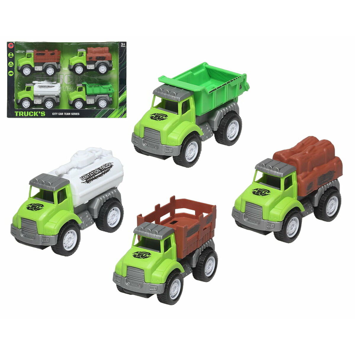 Set minivrachtwagens Groen