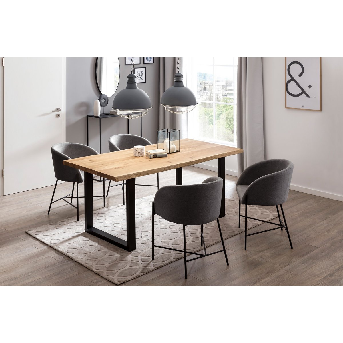 Eettafel 180x90 cm gemaakt van eikenhout