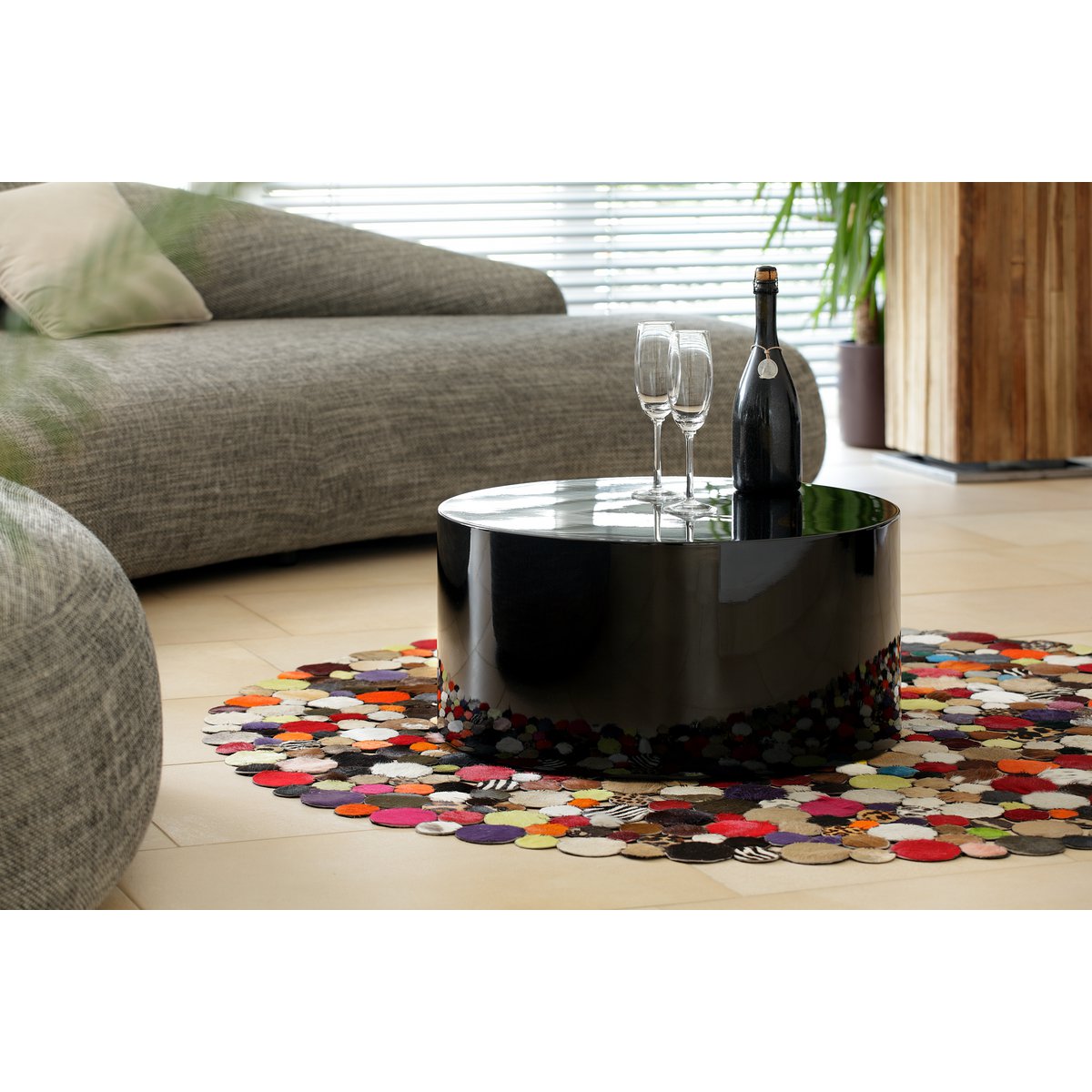 Salontafel Ø 60 cm rond zwart