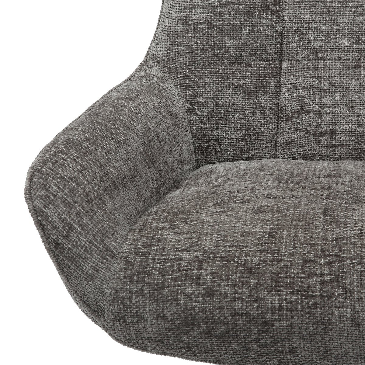 Fauteuil chenille stof donkergrijs