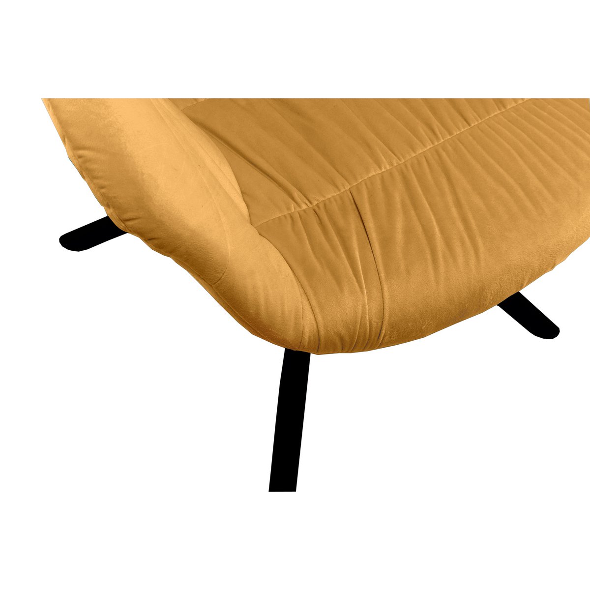 Fauteuil met honingraatstiksel in mosterdgeel fluweel