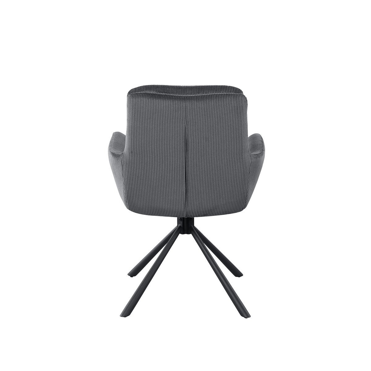 Fauteuil in corduroy-look, donkergrijs