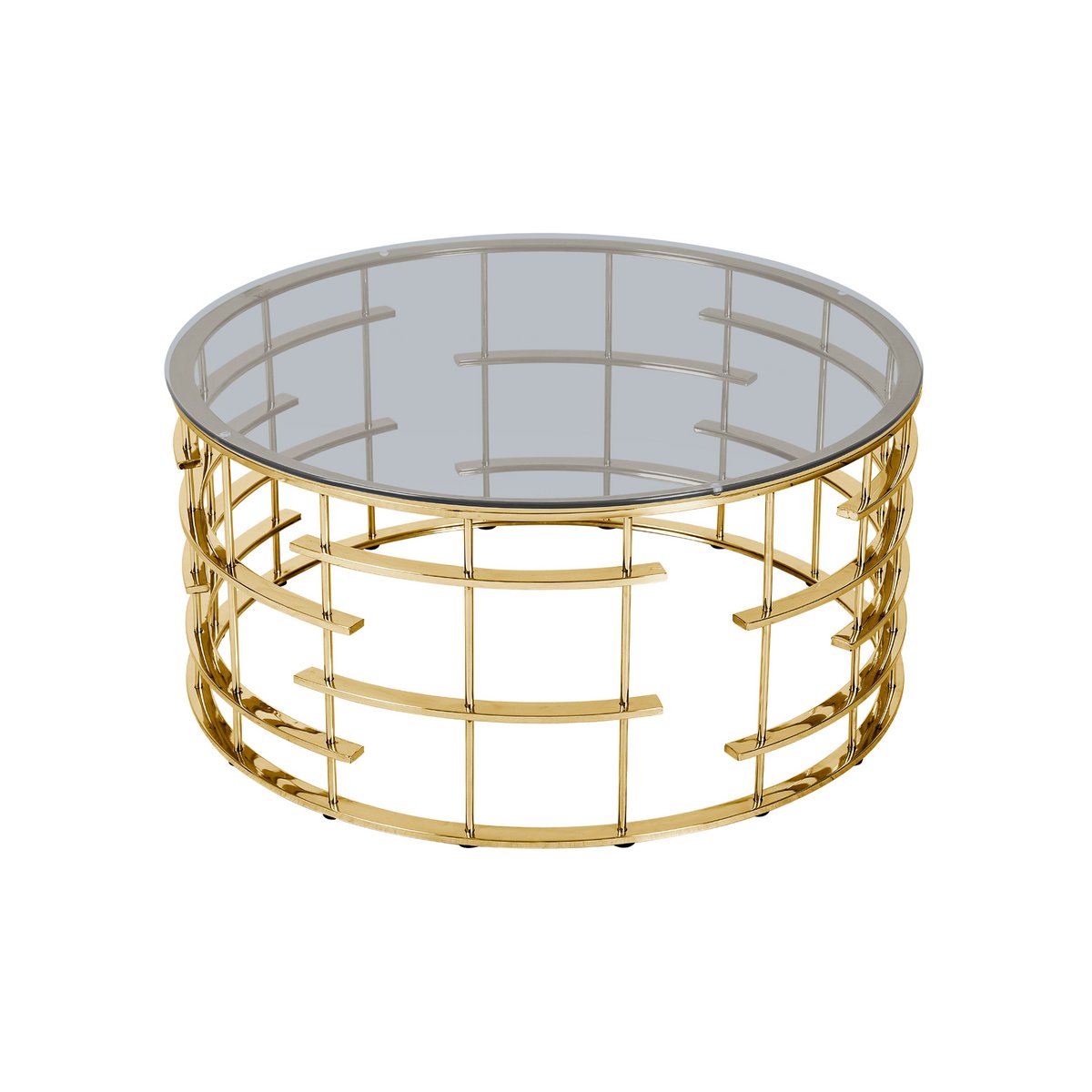 Salontafel goud/grijs Ø 90 cm