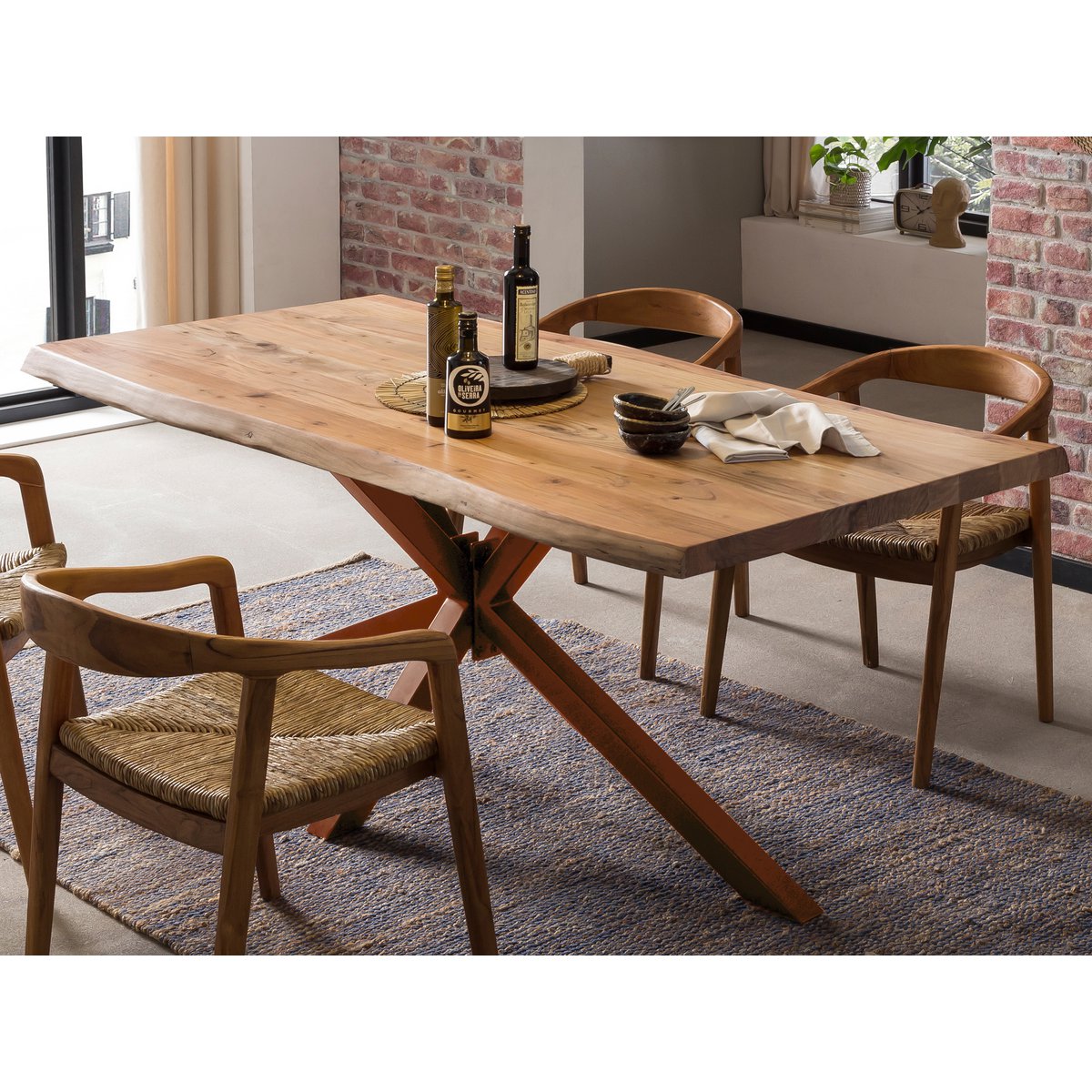 Tafel 160x85 cm, natuurlijk acaciahout
