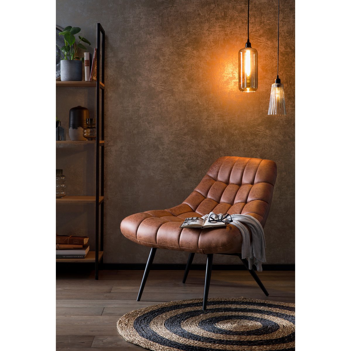 Fauteuil XXL kunstleer lichtbruin