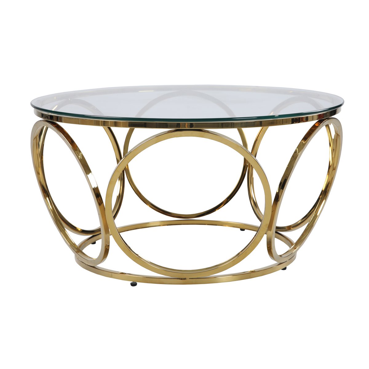 Salontafel Ø 80 cm goud/helder glas