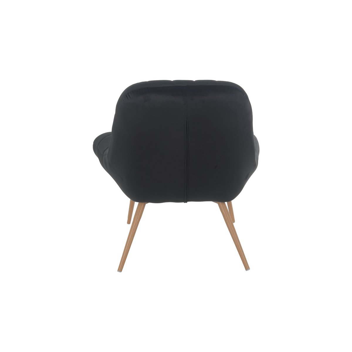 Fauteuil XXL fluweel zwart metaal houtlook