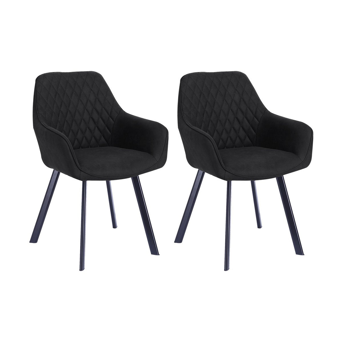 Set van 2 fauteuils, antraciet microvezel