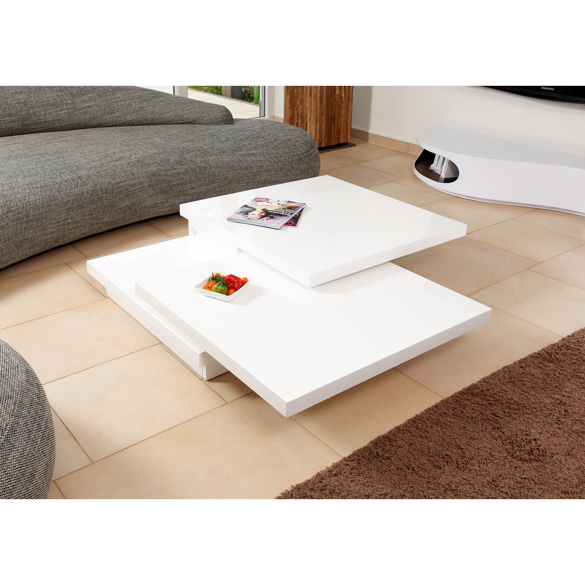 Salontafel 120X80 cm wit
