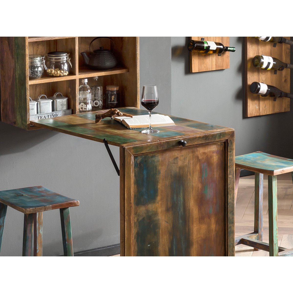 Klaptafel met 2 krukken