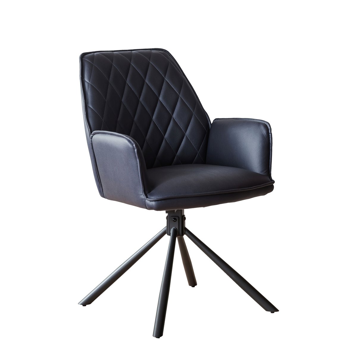 Fauteuil donkerblauw set van 2 met 360° draaifunctie
