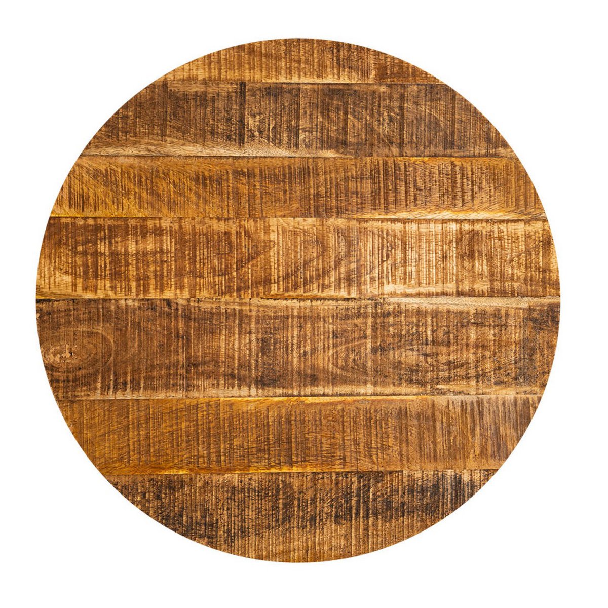 Salontafel ronde zijtafel vast hout Ø 56 cm woonkamer tafel la palma metalen frame zwart