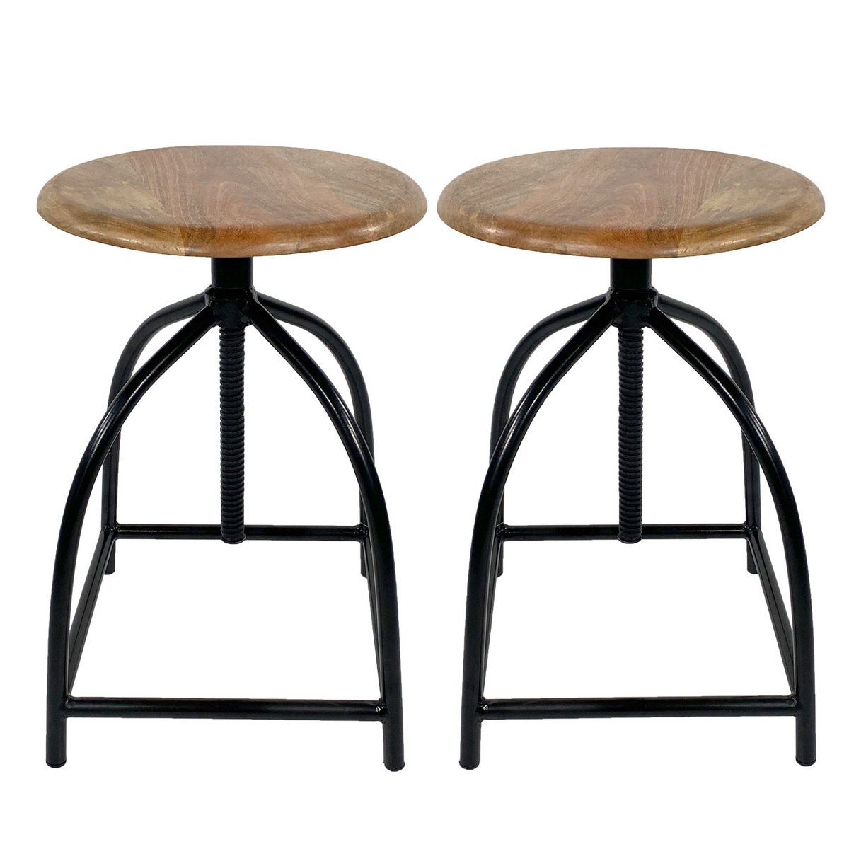 Draaikruk set van 2 stuks barkruk kruk draaistoel in hoogte verstelbaar Liverpool houten metalen frame