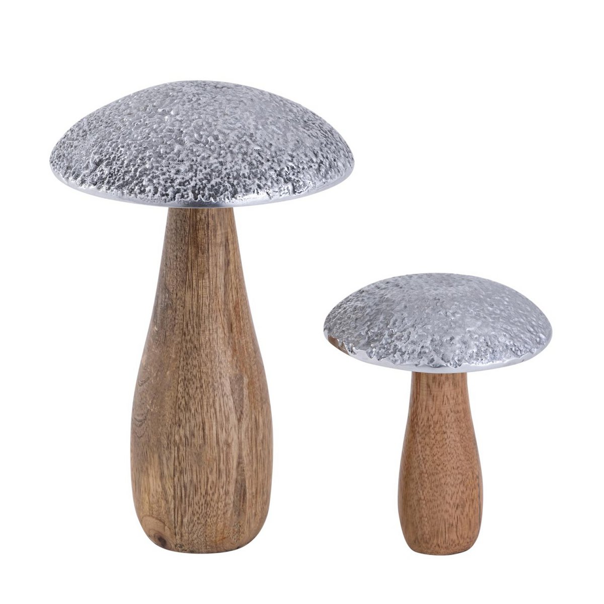 Deco-figuren 2 Set paddestoelen H20/12x13/9cm display mastbox 12x 2-delige mango-hout