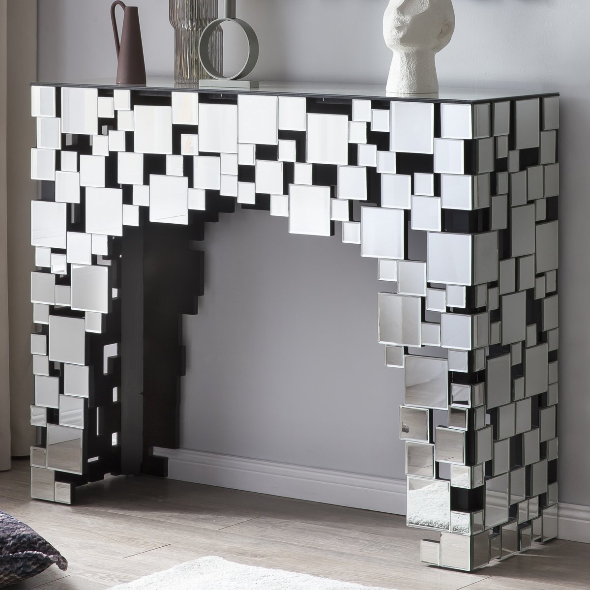 MDF console tafel met spiegelglas