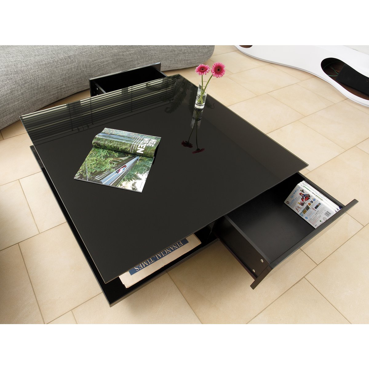 Salontafel 100x100x36 cm zwart