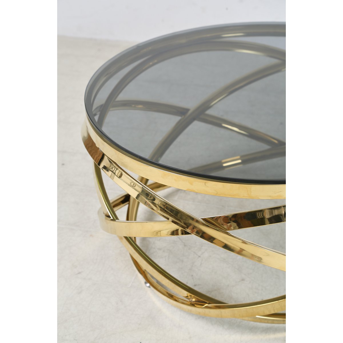 Salontafel goud/grijs Ø 80 cm