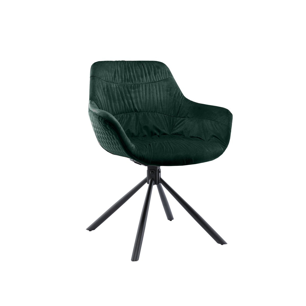 Fauteuil met honingraatstiksel in dennengroen fluweel