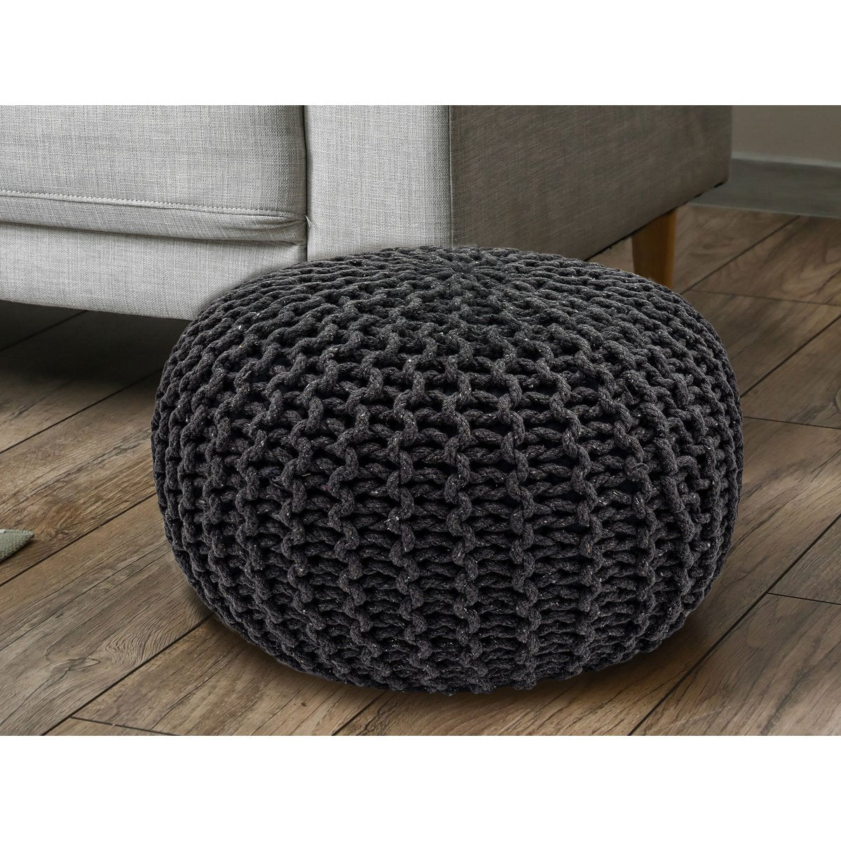 Pouf Ø 55 H 37 H 37 brei -kruk stoel pouf vloerkussen duurzaam