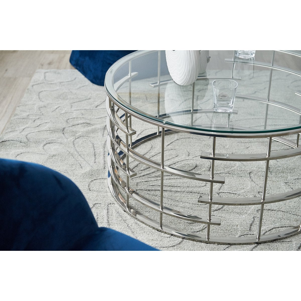 Salontafel zilver Ø 90 cm