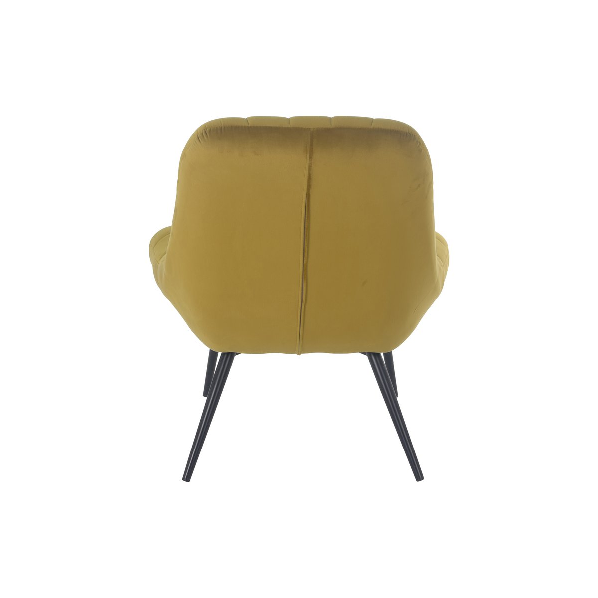 Fauteuil XXL fluweel geel metaal zwart