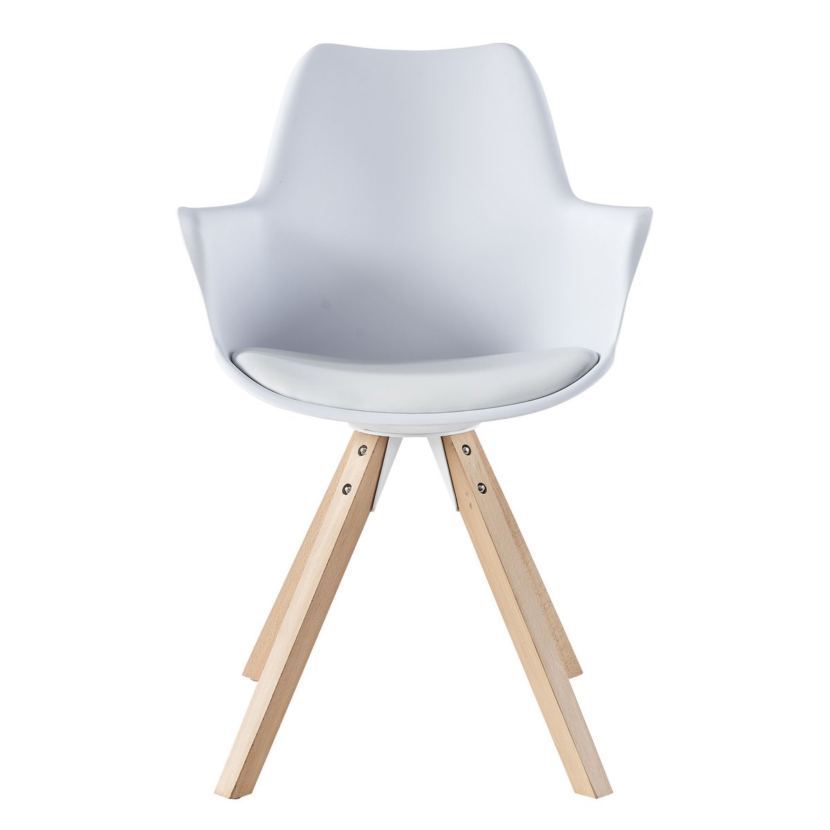 Fauteuil met kunststof schaal set van 2 wit