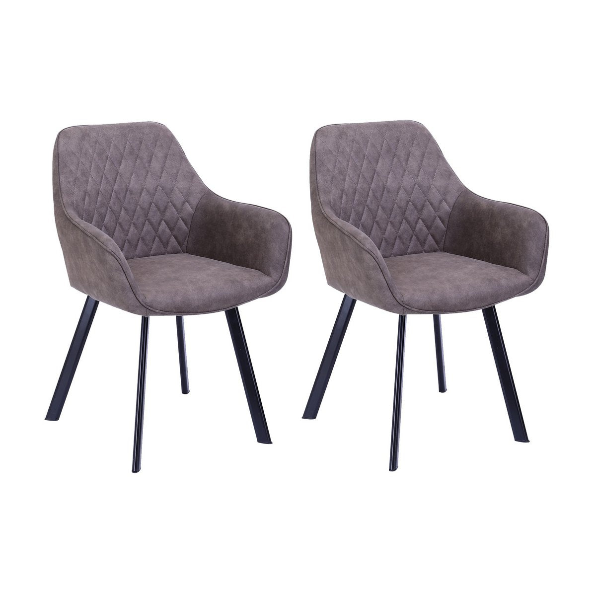 Set van 2 fauteuils in taupe microvezel