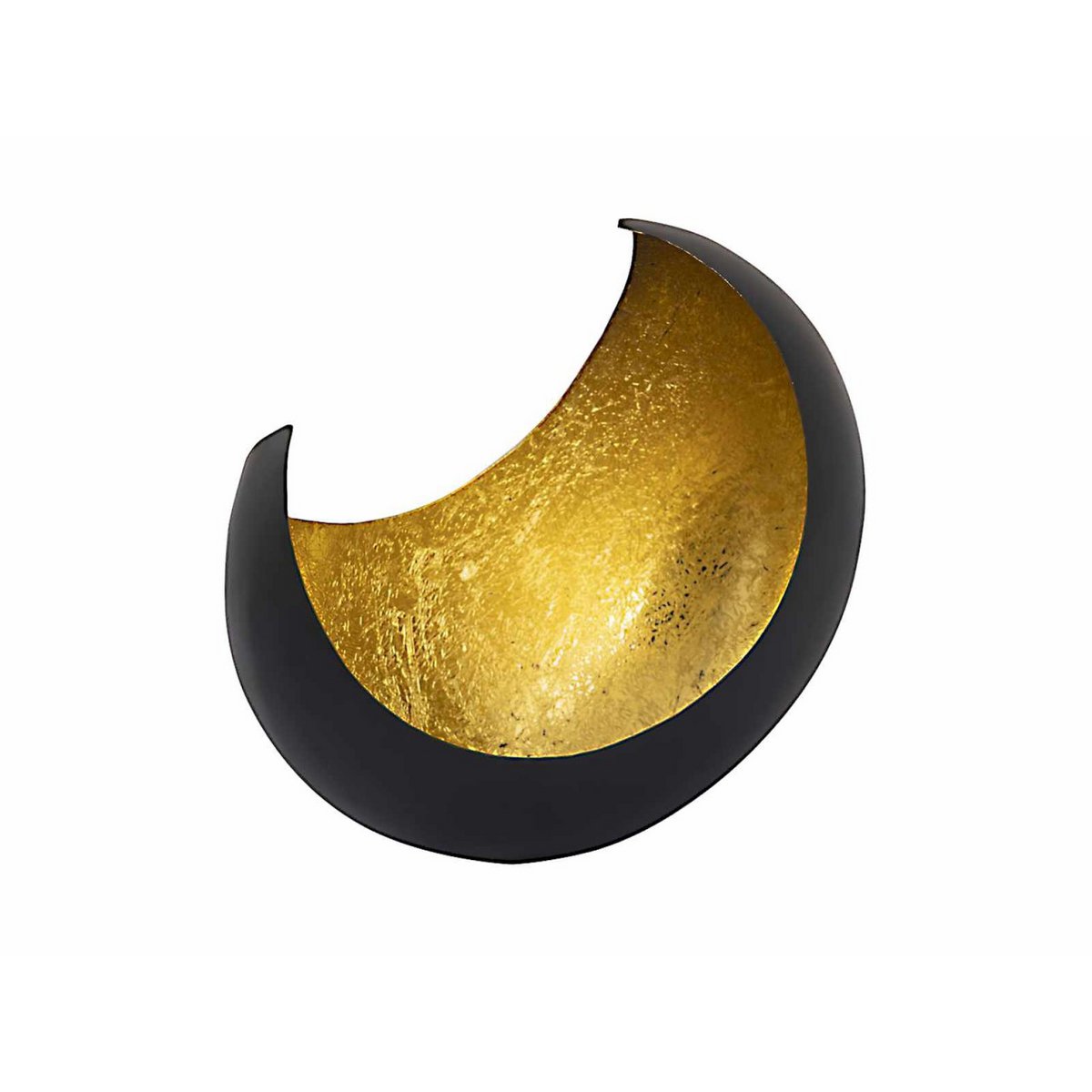 Kandelaar Tealight -houder Kandelaar Maan Zieke vorm Zwart Matt Gilded Inside