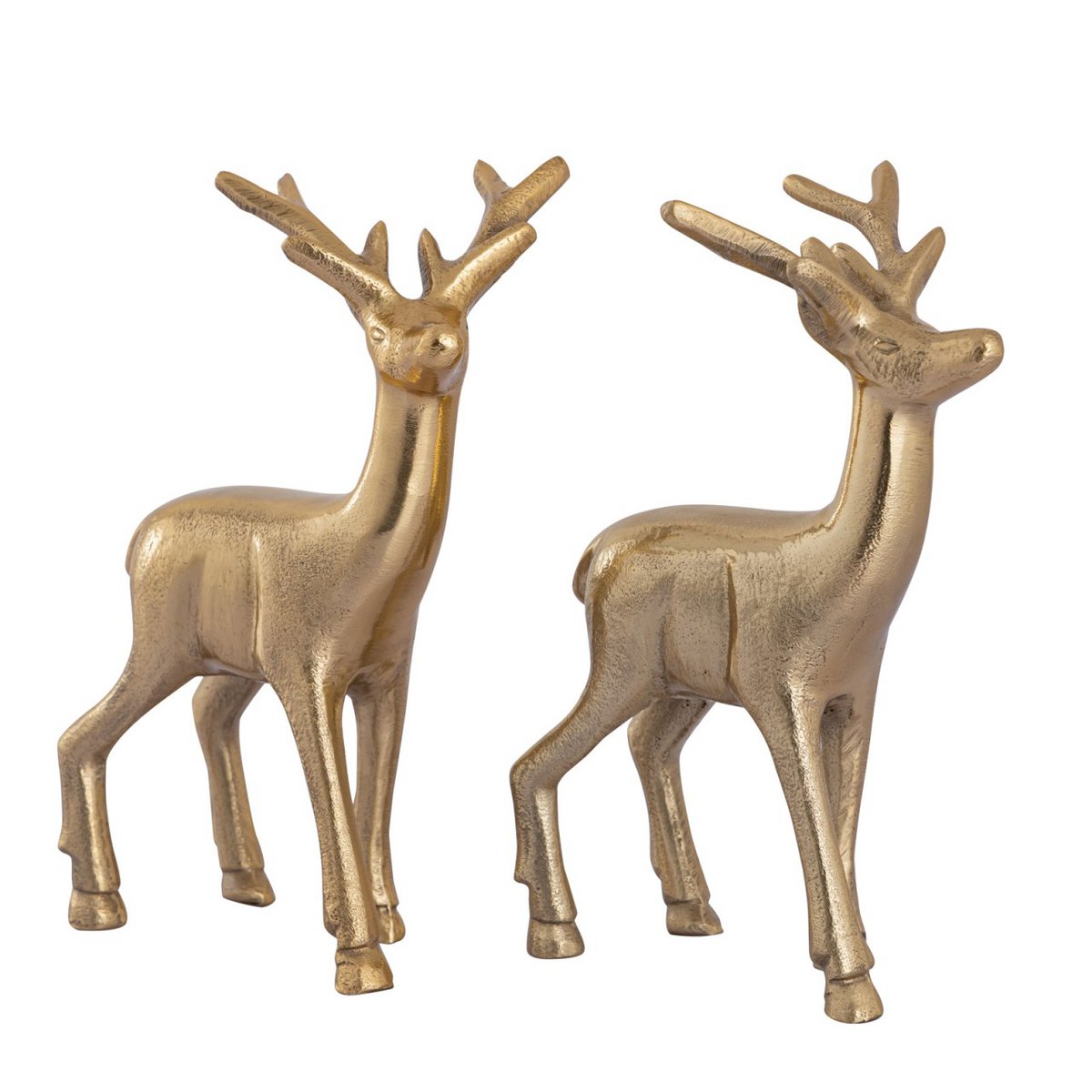 Decoratieve figuur herten 2 set tafel decoratie dier figuur metaal kerstdecoratie zilver o.