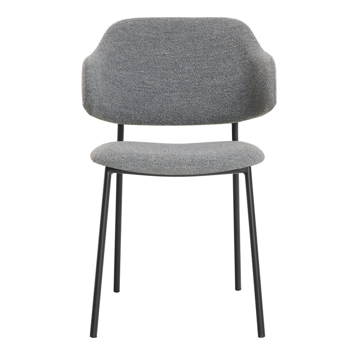 Bouclé fauteuil set van 2 donkergrijs