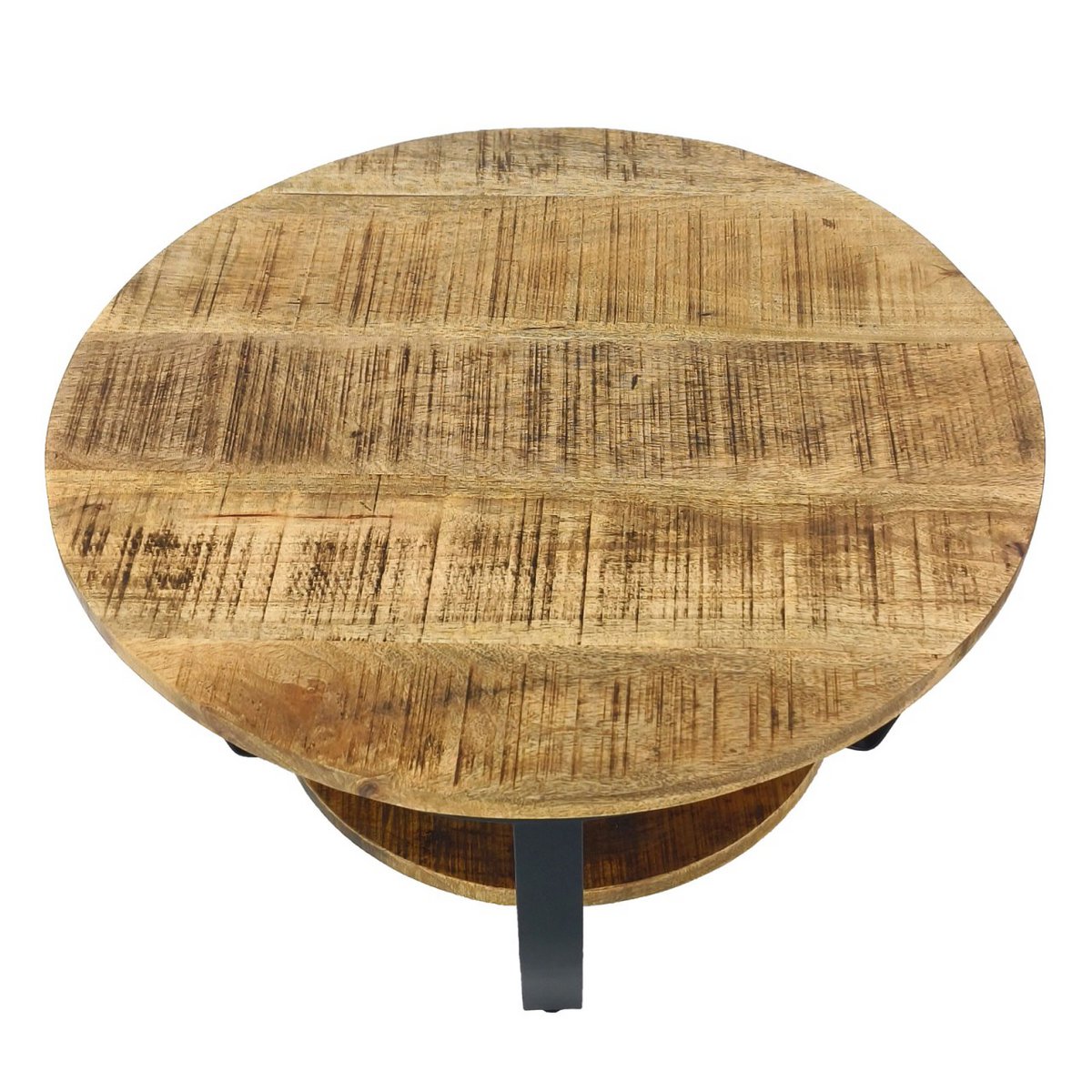 Salontafel rond ø65cm bijzettafel Los Angeles metalen frame zwart