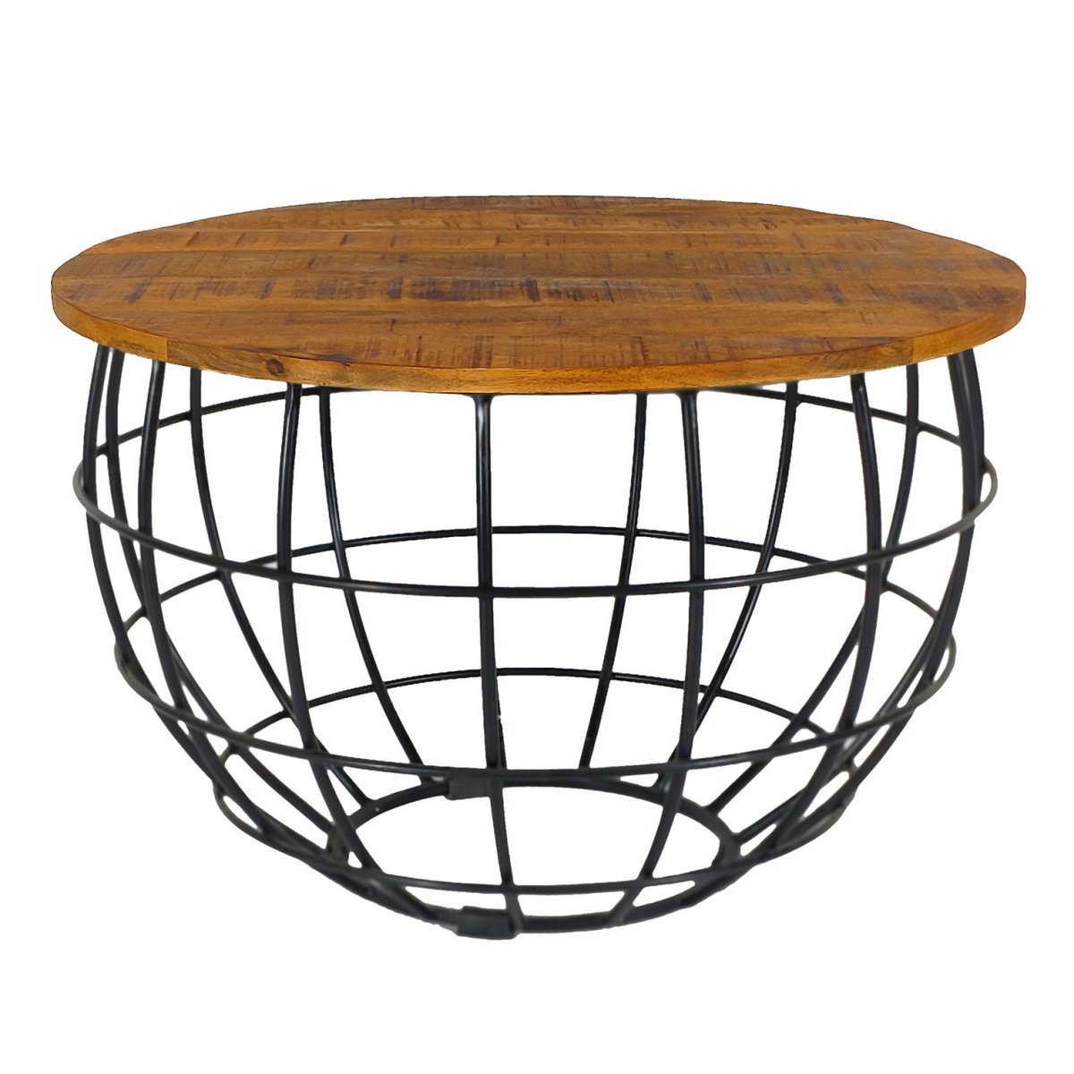Bijzettafel Duurzame salontafel Woonkamer Tafel Ronde Lexington Ø 55 cm Metalen frame Solid