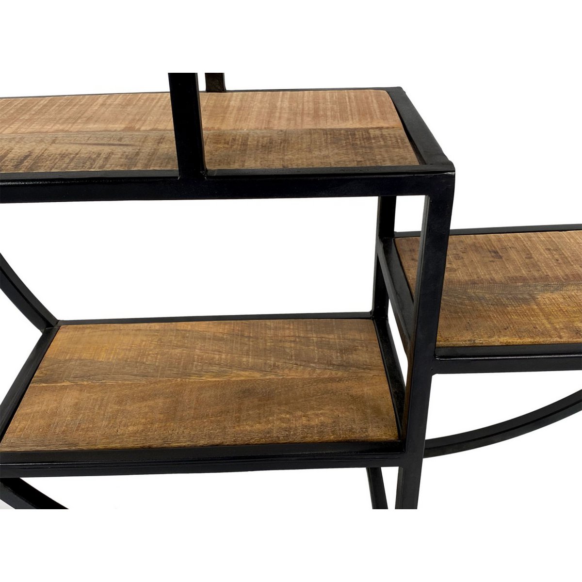Muurplank hangende gegale boeken plank bookboard 80 x 80 x 20 cm bolton metalen frame zwart mat