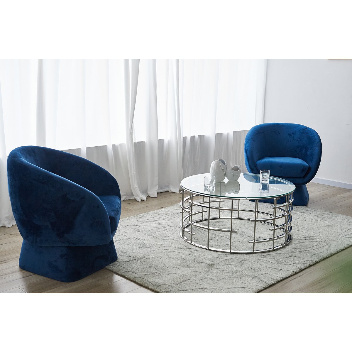 Salontafel zilver Ø 90 cm