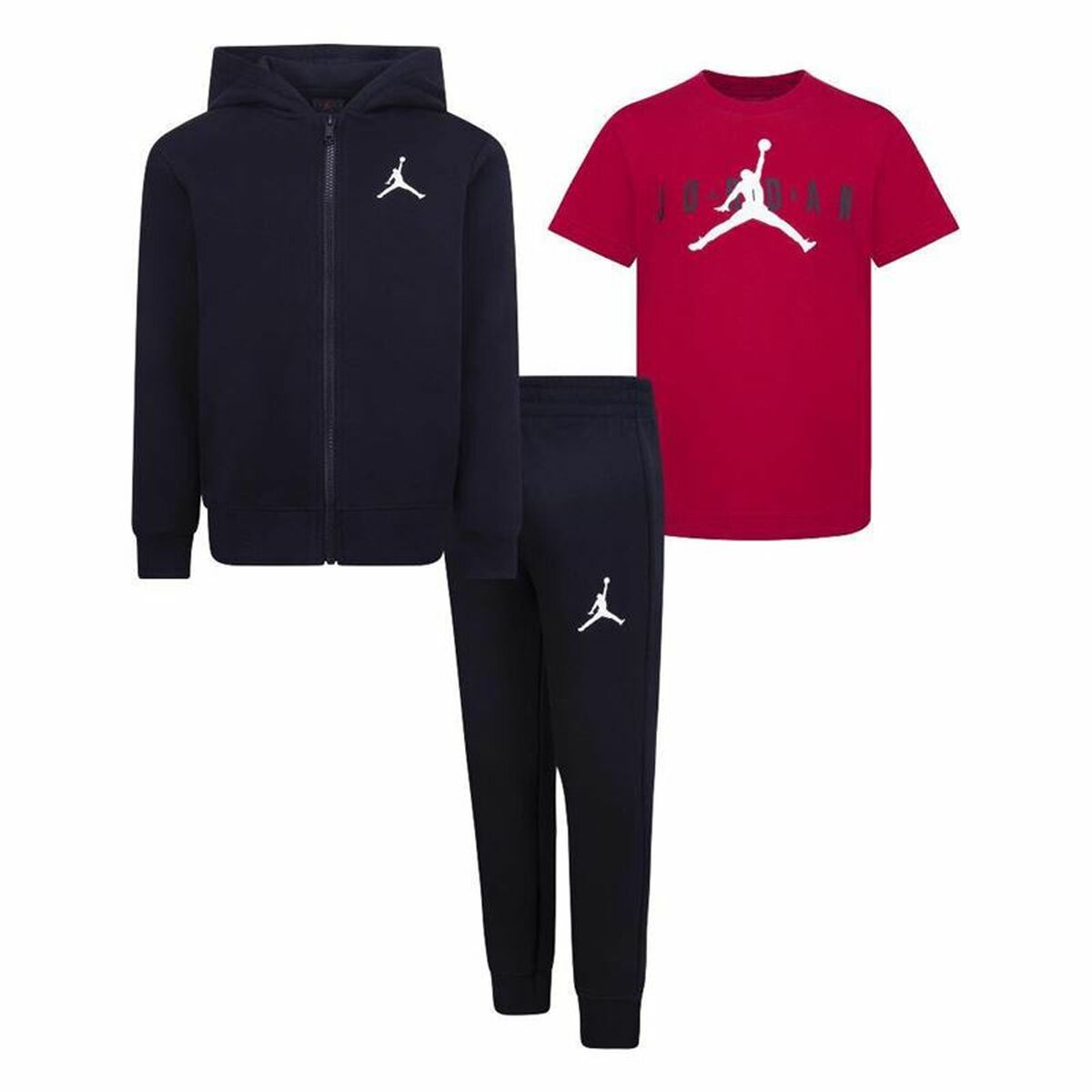 Sportsoutfit voor baby Jordan Essentials Fleeze Box Zwart Rood