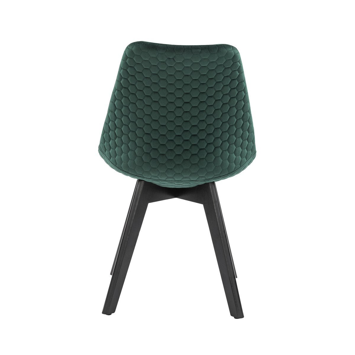 Set van 2 eetkamerstoelen in groen fluweel