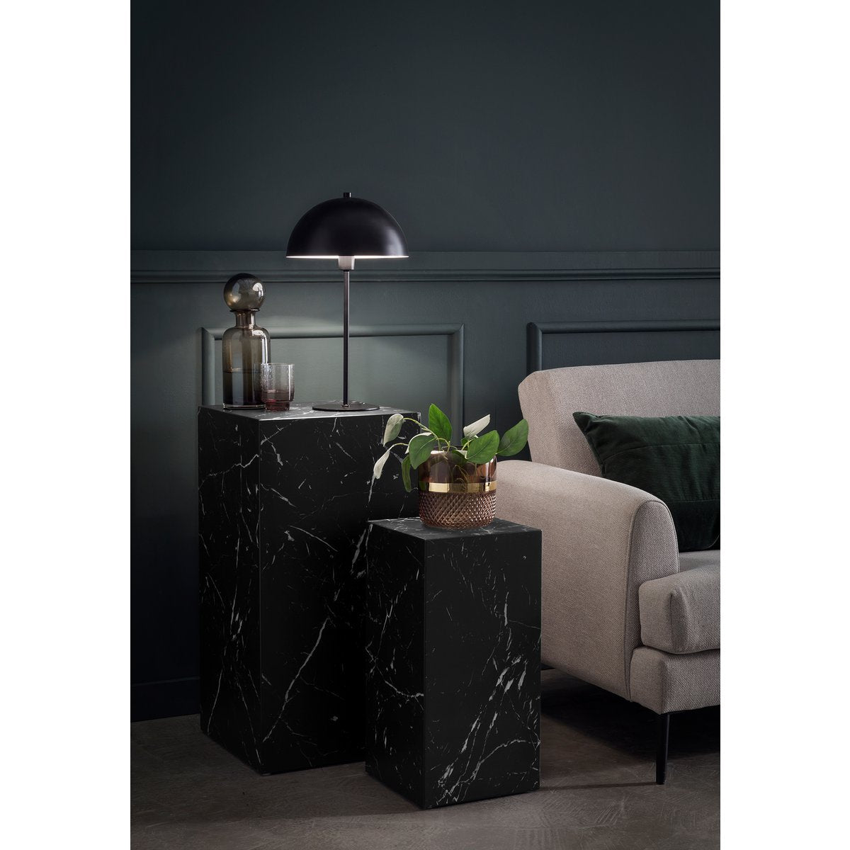 Bijzettafel set van 2 zwart