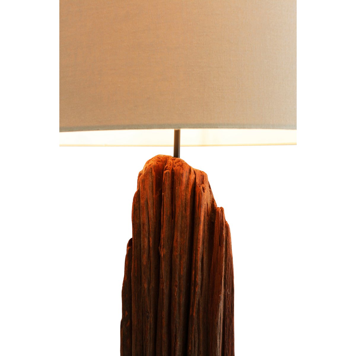 Vloerlamp drijfhout naturel/wit 175 cm