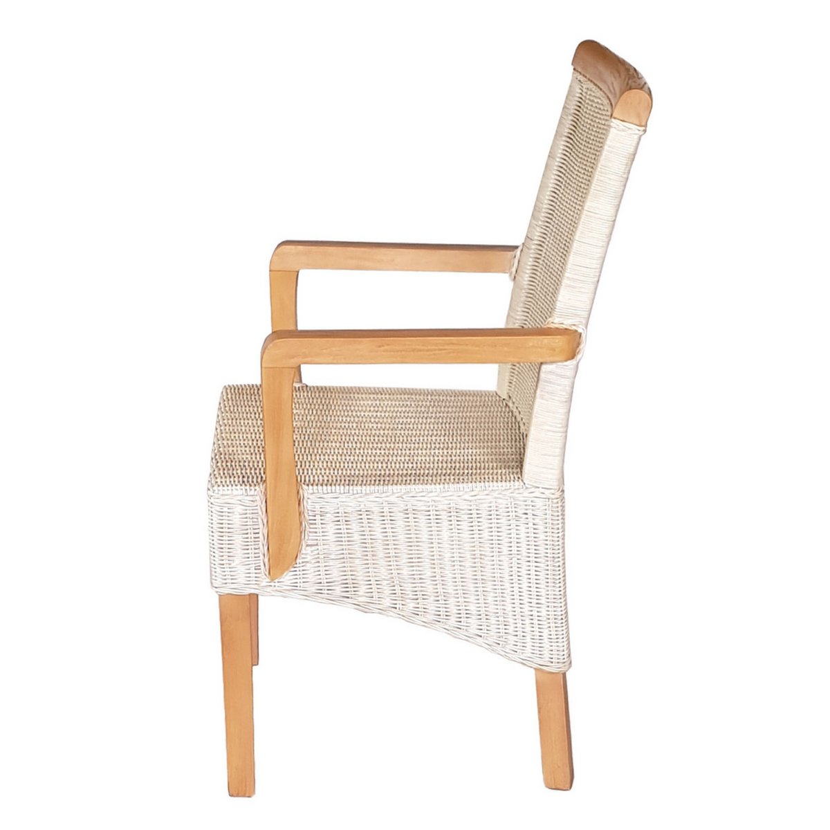 Eetkamerstoel met armleuningen rattan stoel witte Perth parapils rattan fauteuil duurzaam