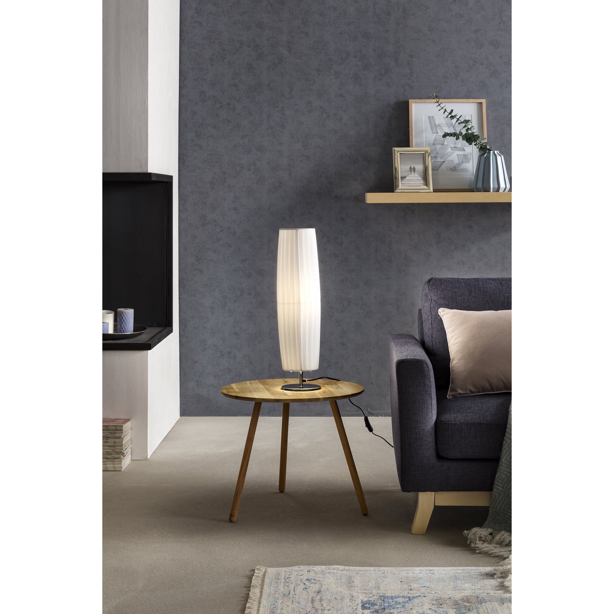 Tafellamp 60 cm rond wit chroom