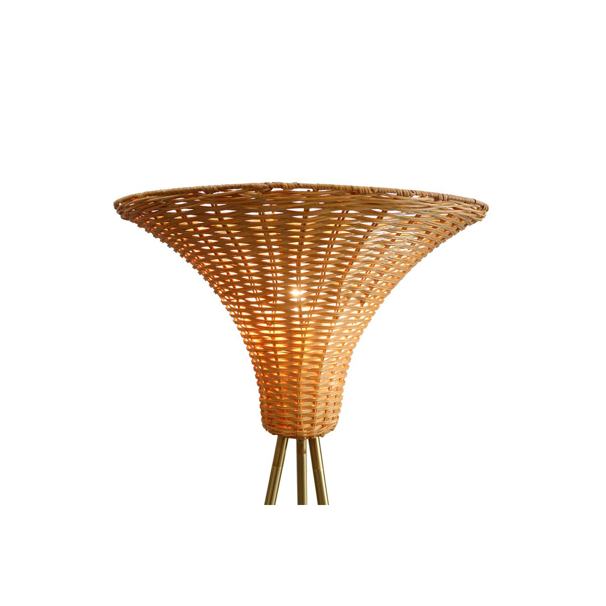 Staande lamp met gevlochten kap messing/naturel 150 cm