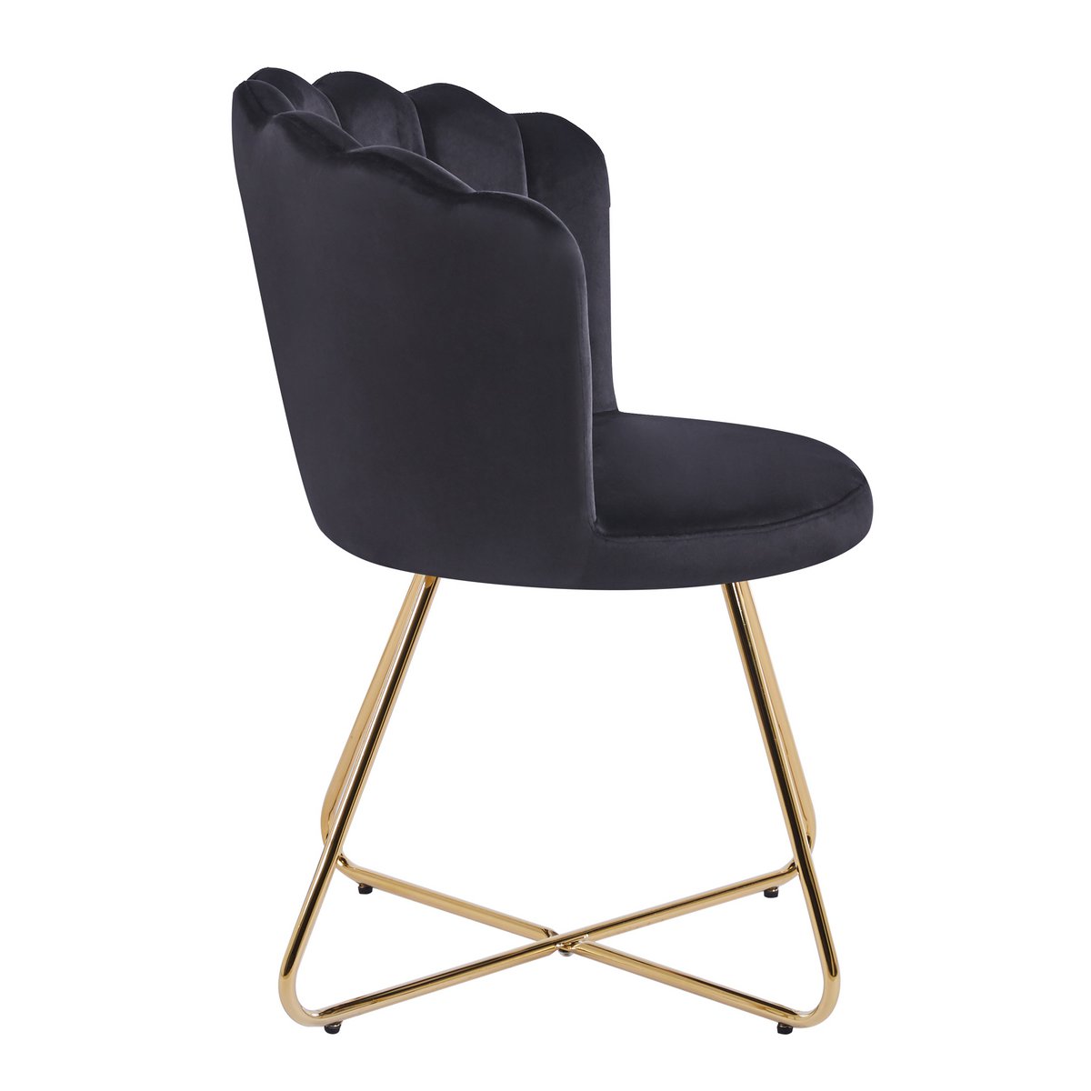 Velvet kuipstoelen set van 2 zwart