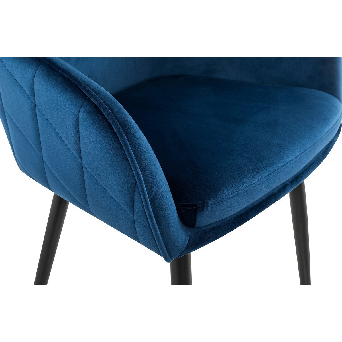 Eetkamerstoel blauw fluweel