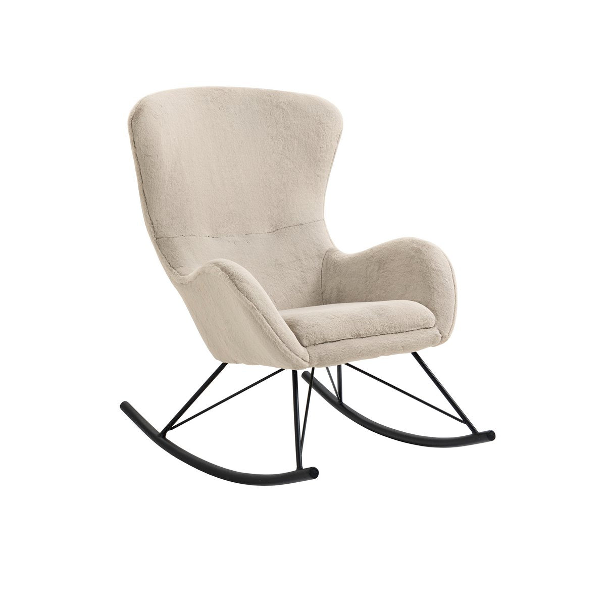 Schommelstoel in lamsvachtlook beige