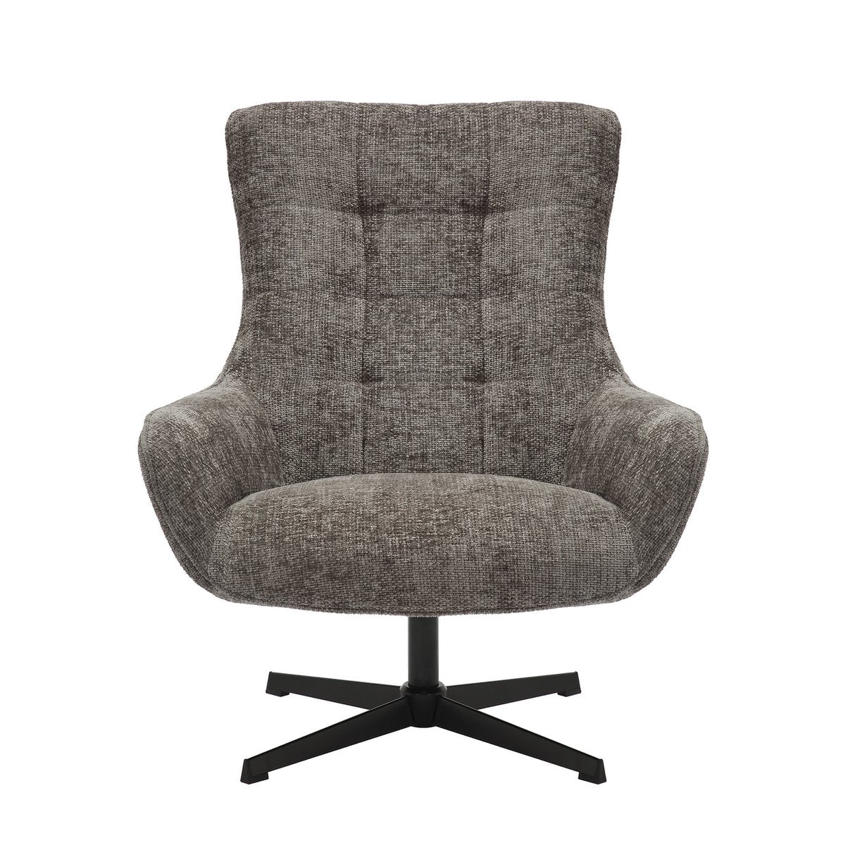 Fauteuil chenille stof donkergrijs