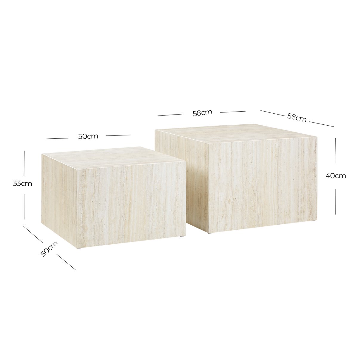 Couchtisch Travertin 2er Set