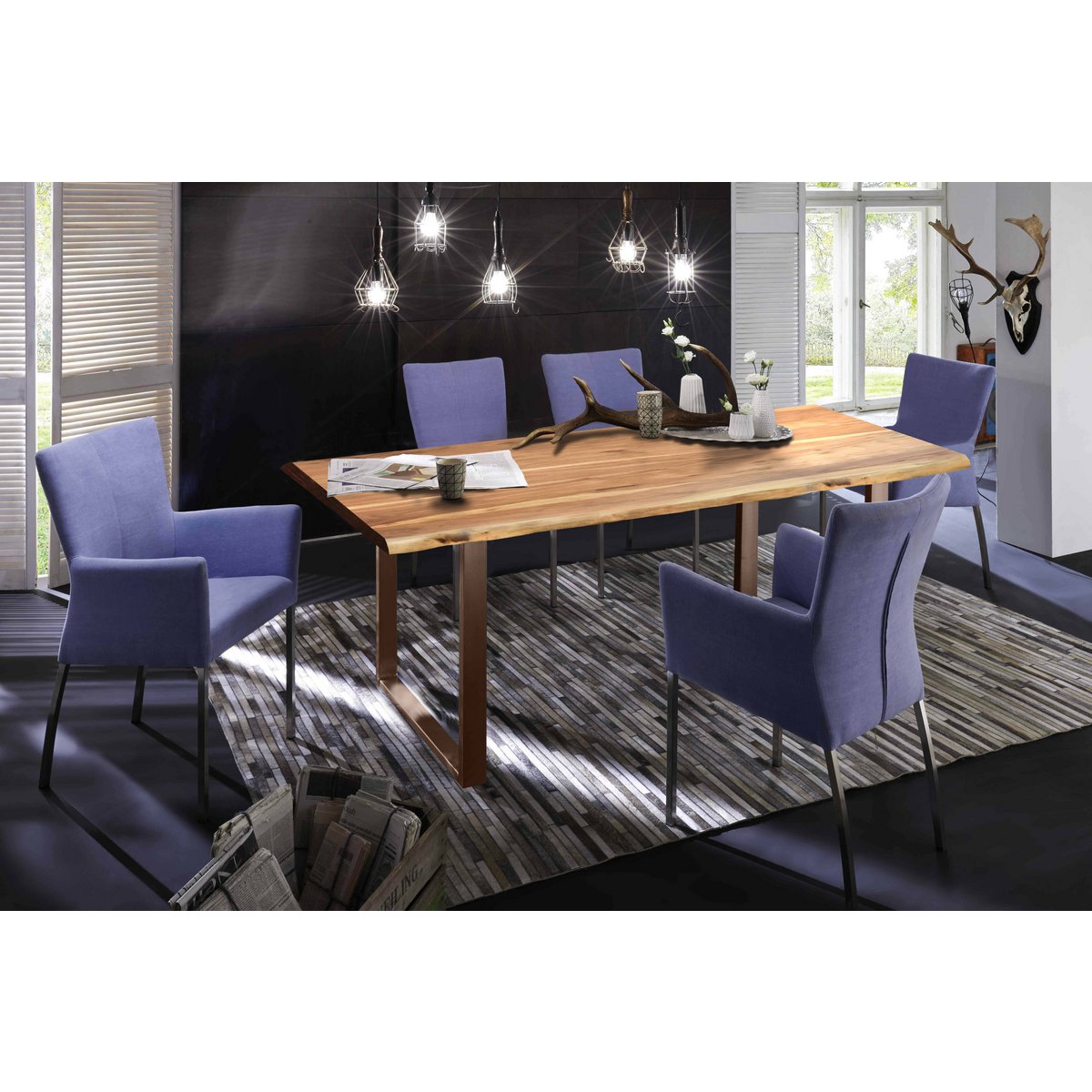 Tafel 160x85 cm, natuurlijk acacia, 36 mm