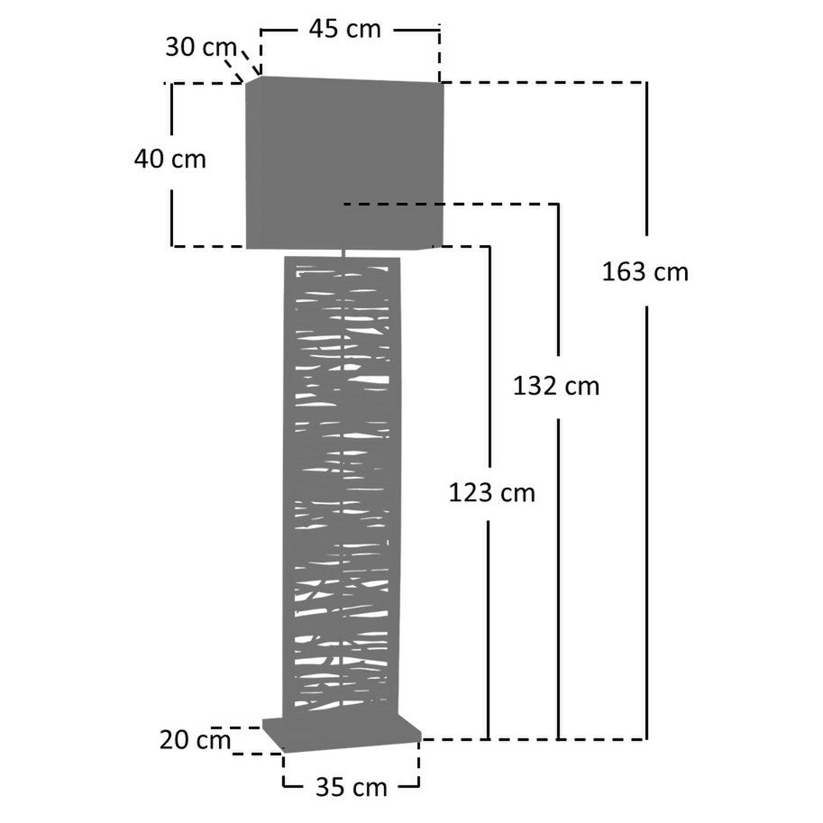 Vloerlamp drijfhout naturel/zwart 163 cm
