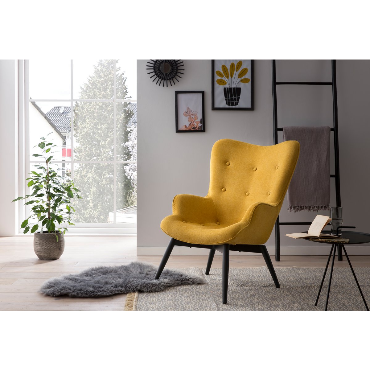Fauteuil gele structuurstof